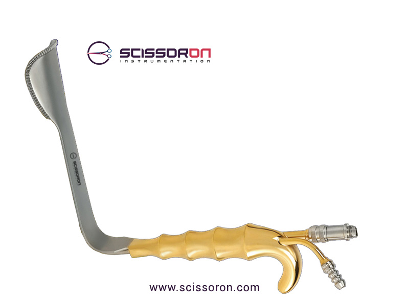 Epstein Abdominoplasty Retractor, Curved Blade With Fiber Optic And Suction Tube_AA06-2001-27