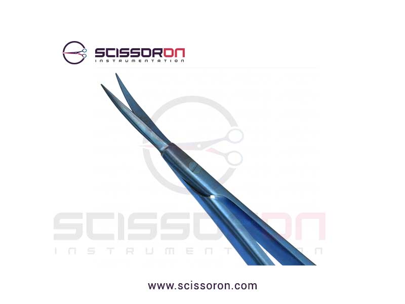 Yasargil Microsurgical Scissor_Flat Bayonet Shape Handle Curved Blades