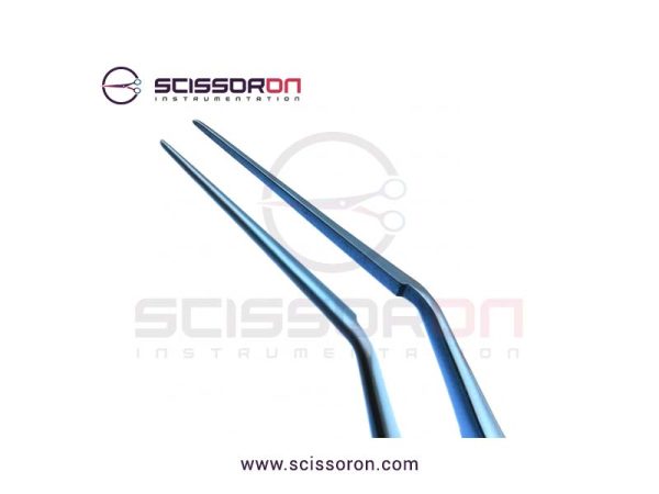 Bechert-McPherson Tying Forceps 10mm Angled Jaws Titanium-02