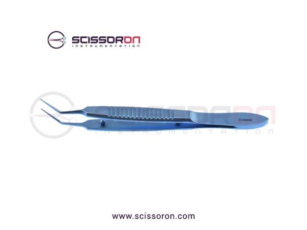 Bechert-McPherson Tying Forceps 10mm Angled TC Dusted Jaws Titanium Bechert-McPherson Tying Forceps 10mm Angled TC Dusted Jaws Titanium
