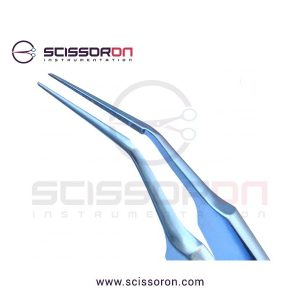 Bechert-McPherson Tying Forceps 10mm Angled TC Dusted Jaws Titanium-02