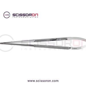 Jacobson Microsurgical Needle Holder TC Dust 0.4MM Curved Jaws Handle with Lock