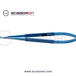 Jacobson Slim Line Microsurgical Needle Holder Slender TC Dusted Curved Jaws Handle with Lock