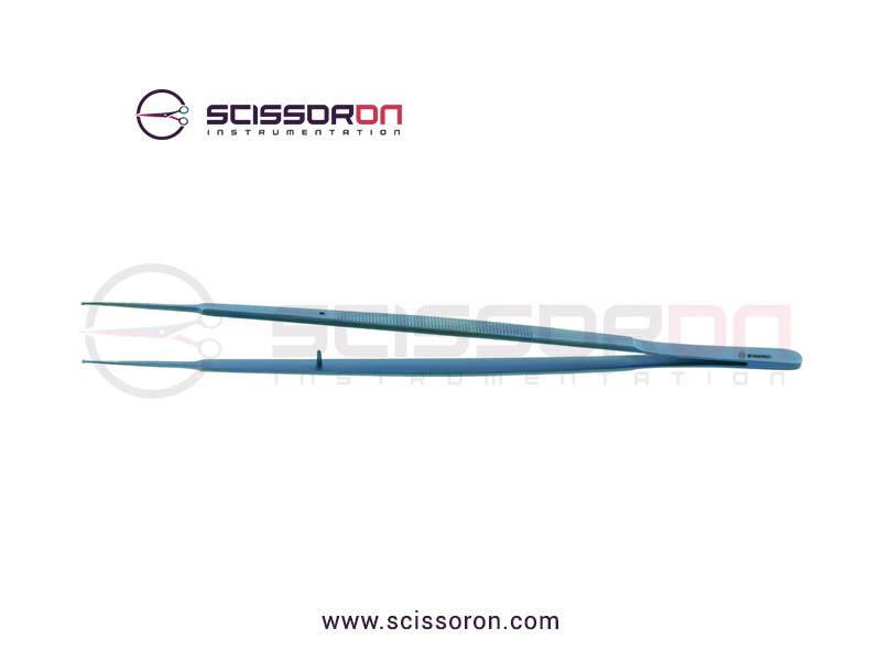 Gerald Microsurgical Forceps 1.0mm Ring TC Dust Surface Straight Jaws Titanium