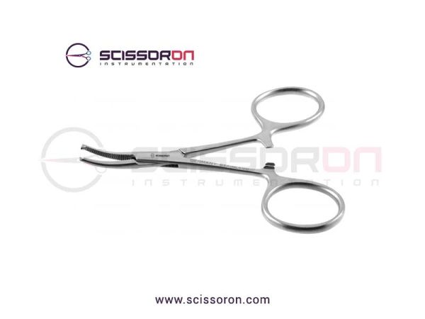 Hartman Micro Hemostatic Mosquito Forceps Curved Jaws with 1x2 Teeth End