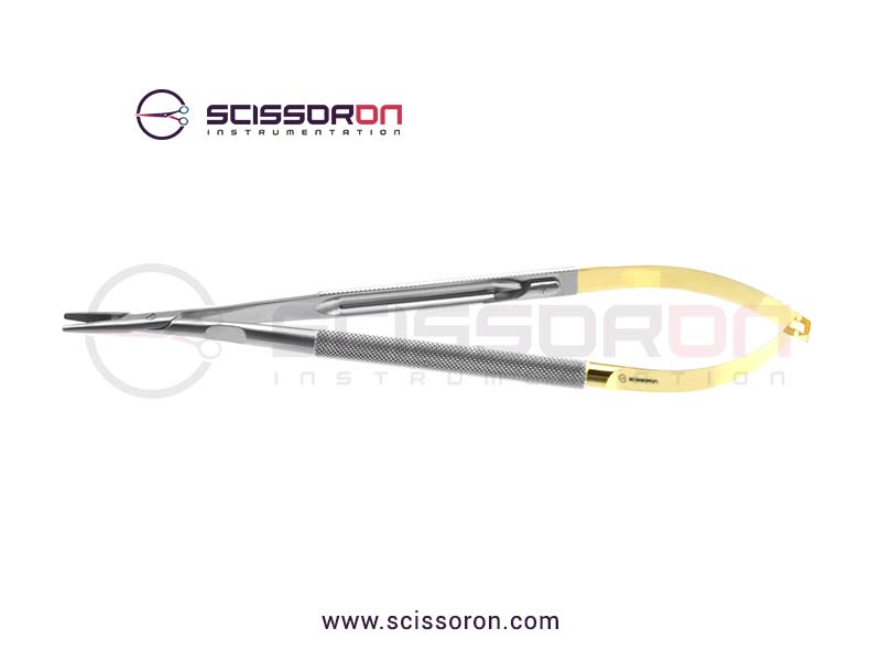 Jacobson Microsurgical Needle Holder TC Insert Straight Heavy Jaws Handle with Lock