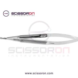 Jacobson Microsurgical Needle Holder TC Dusted Curved Jaws with Handle Lock