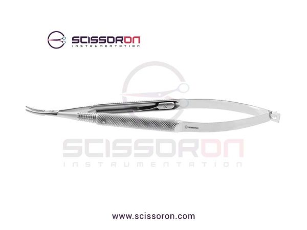 Jacobson Microsurgical Needle Holder TC Dusted Curved Jaws with Handle Lock