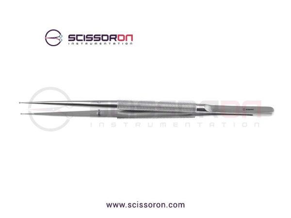 Microsurgical Forceps with 1.0mm Ring Tip TC Dust Surface Lightweight Handle
