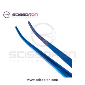 Microsurgical Tissue Forceps without Tying 1.0mm TC Dusted Curved Jaws Titanium