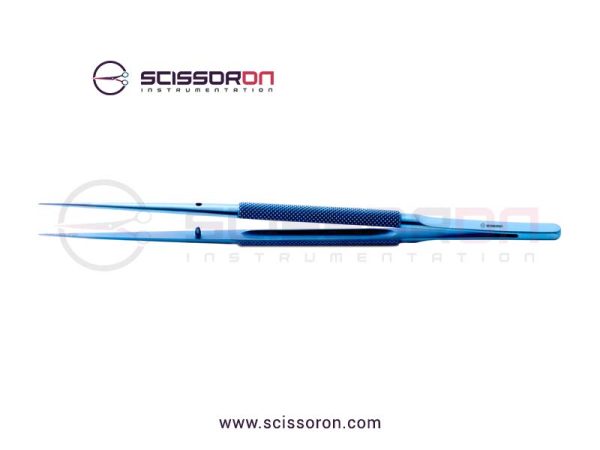 Microsurgical Tissue Forceps with Tying 1.0mm TC Dusted Straight Jaws Lightweight Handle Titanium