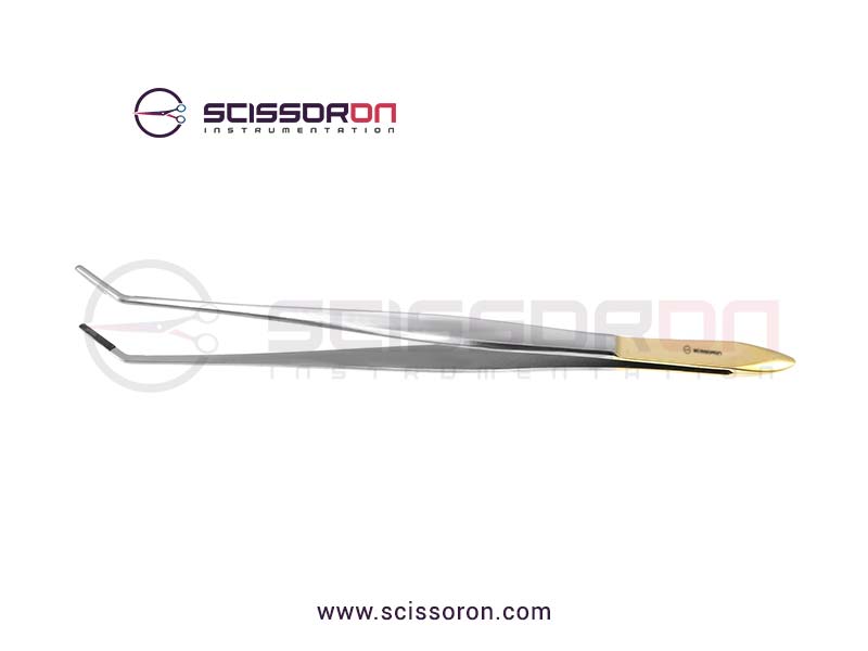 Cushing Dressing Forceps TC Insert Angled Jaws