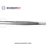 Skinner Tissue Forceps 1x2 Teeth End with TC Serrated Jaws