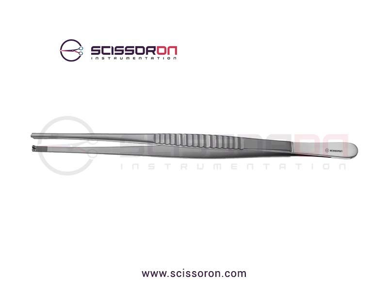 Skinner Tissue Forceps 1x2 Teeth End with TC Serrated Jaws