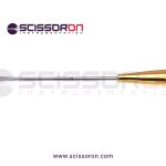 Tebbetts-style-breast-dissector-13'',paddle-shaped-spatula,-working-length-216mm,-gold-grip-handle-01