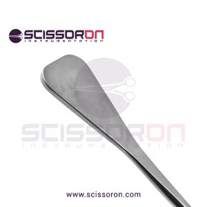 Tebbetts-style-breast-dissector-13'',paddle-shaped-spatula,-working-length-216mm,-gold-grip-handle-02