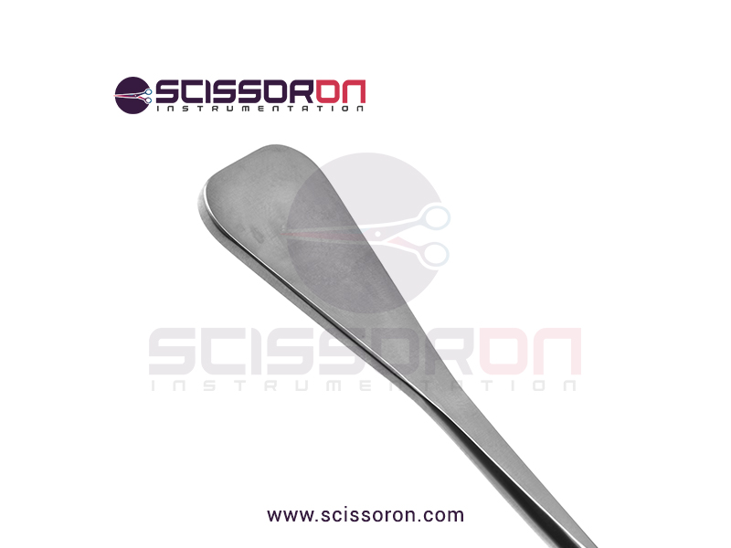 Tebbetts-style-breast-dissector-13'',paddle-shaped-spatula,-working-length-216mm,-gold-grip-handle-02
