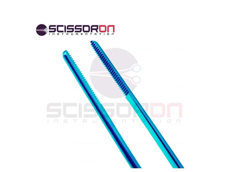 Cushing Dressing Forceps Straight Jaws with Bayonet Shape Handle Titanium-02